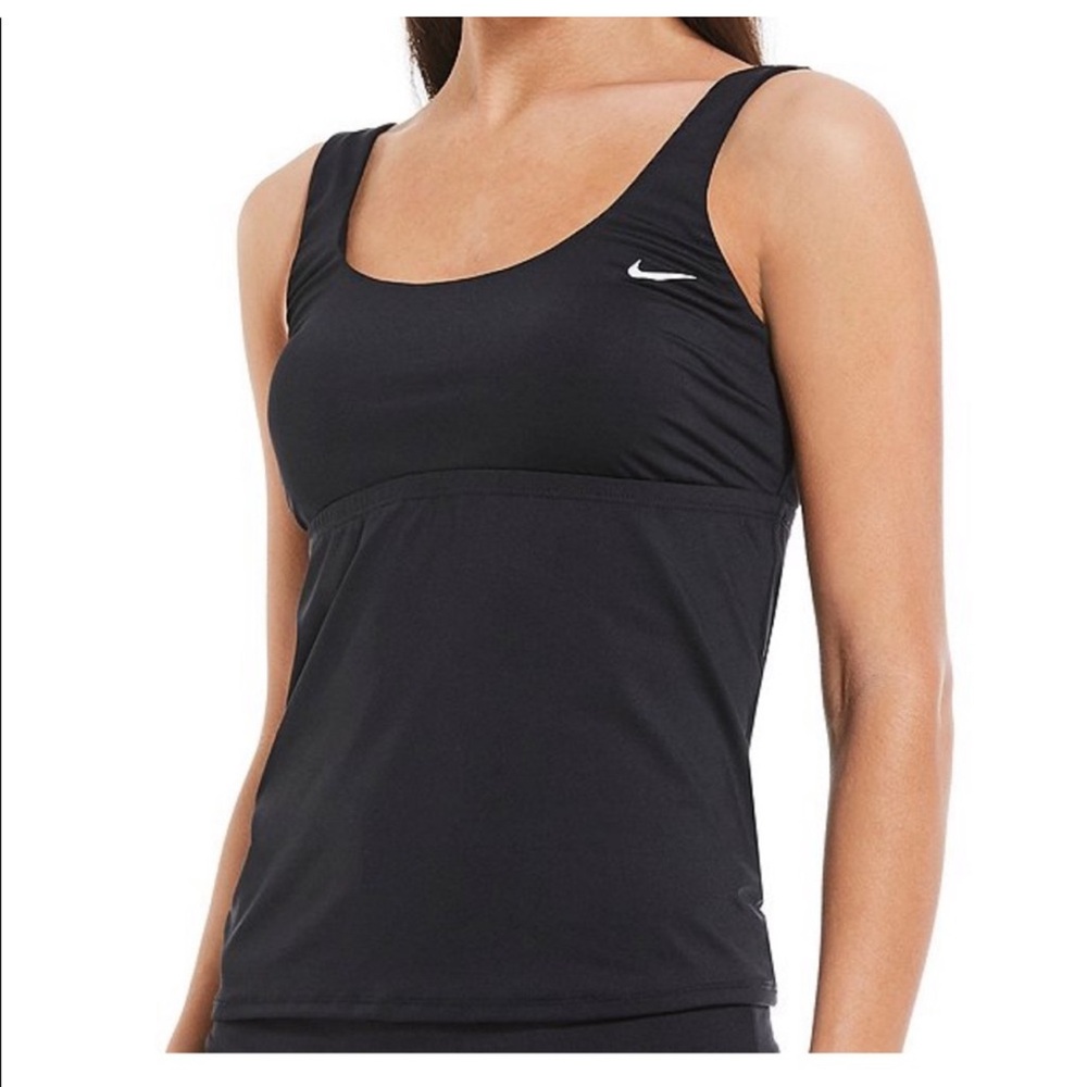 NWT Nike: Black Nike Women's Swim Athletic Tank Scoop Neck Tankini Top Medium